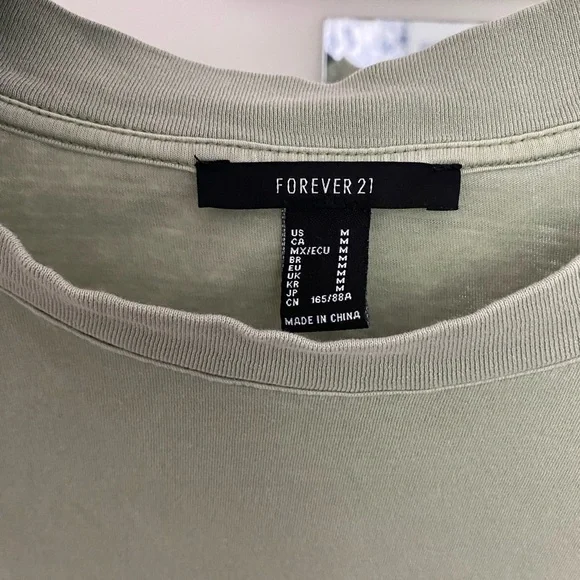 Forever21 Light Sage Green Long-Sleeved Croppy Toppy - Picture 4 of 4